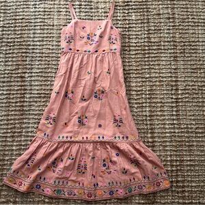 Floral Embroidered Pink Maxi Dress